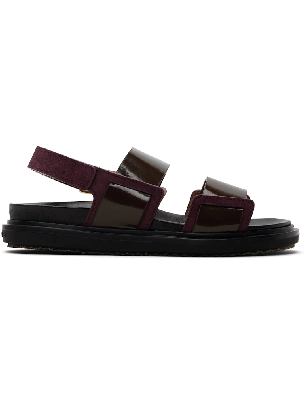 Brown & Burgundy Fussbett Sandals - 1