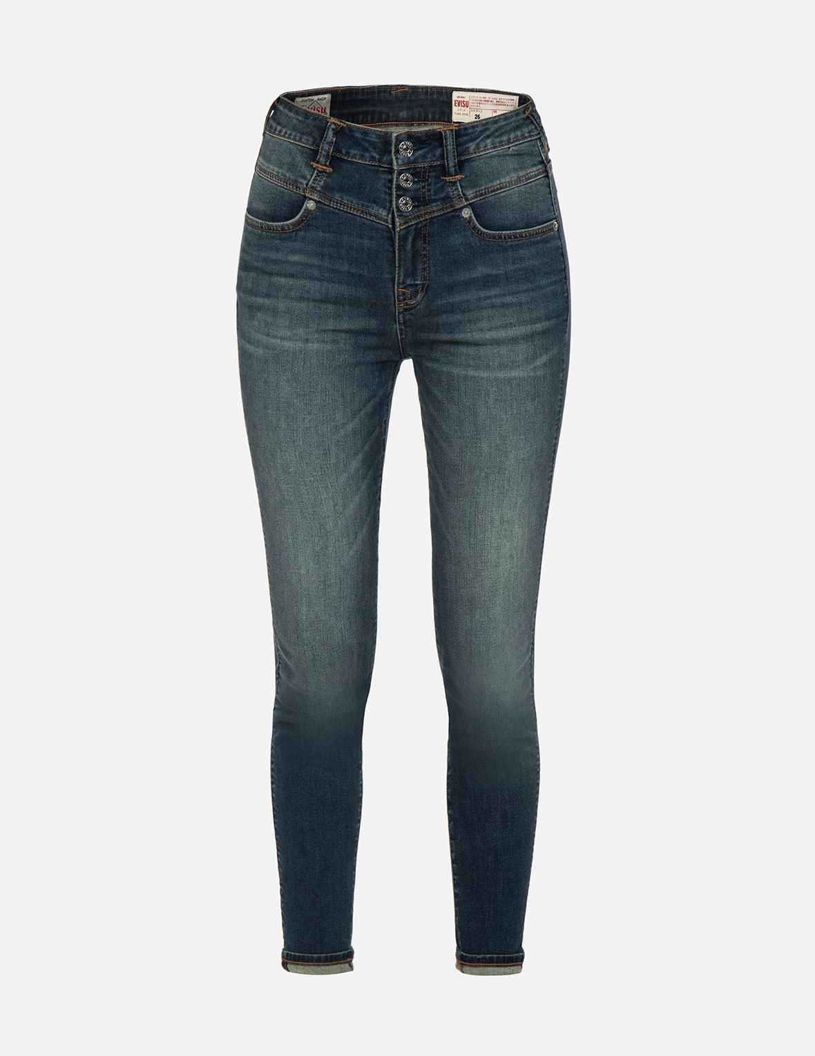 GRAFFITI DARUMA AND LOGO-PATTERN SEAGULL SKINNY JEANS - 2