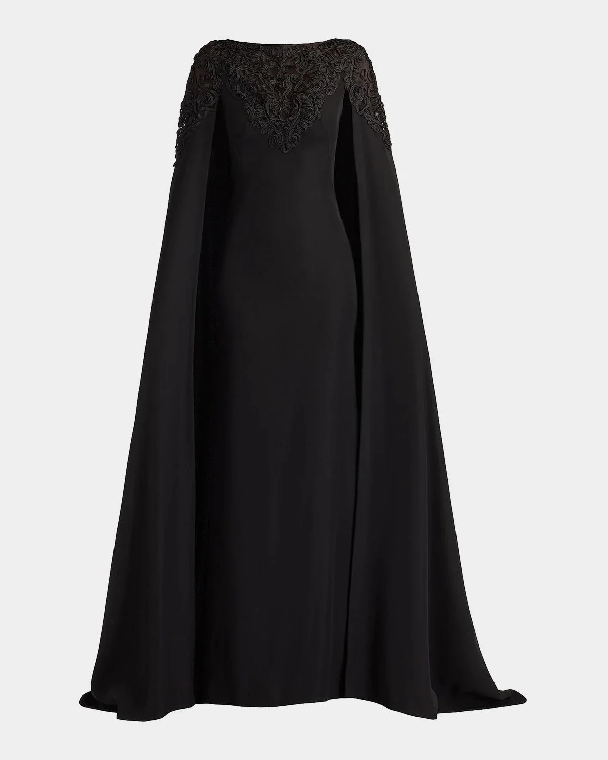 Massaro Embroidered Cape Gown - 1
