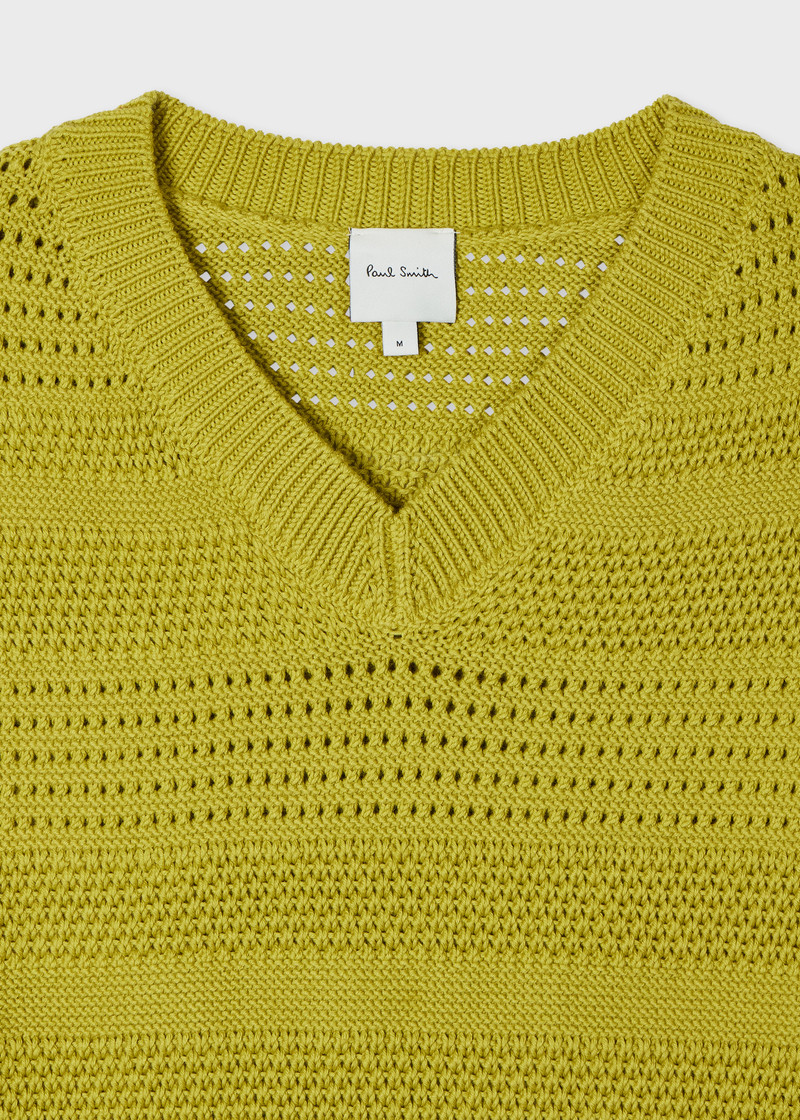 Paul Smith Lime Textured Cotton Knitted Vest outlook