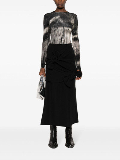 MSGM knot-detail A-line midi skirt outlook