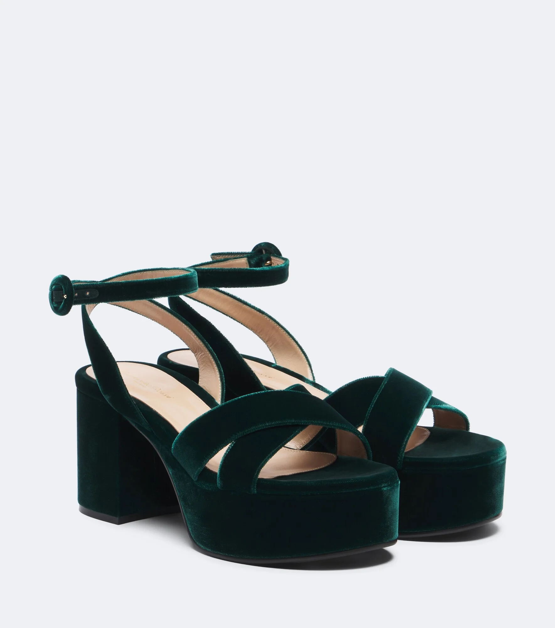 Velvet platform sandals - 1