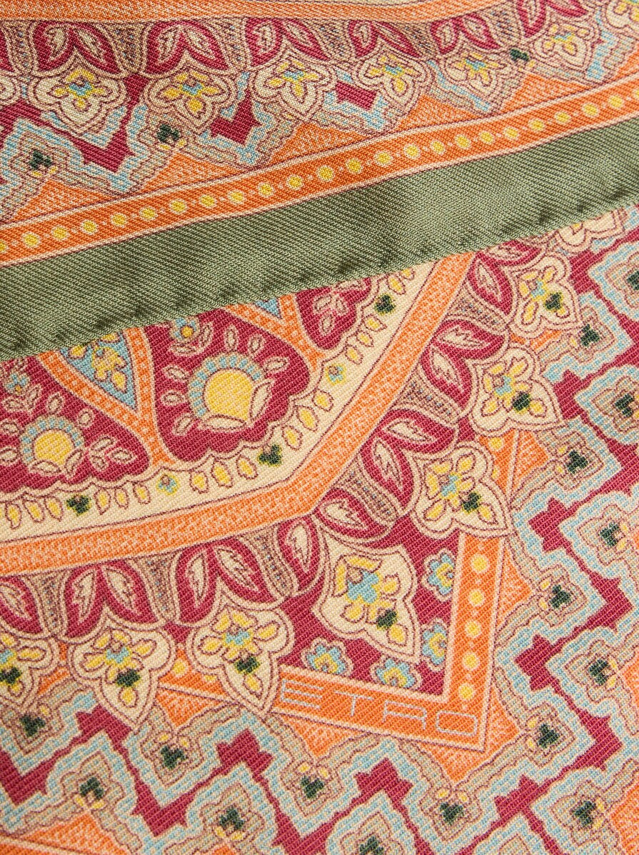 WOOL AND SILK SHAWL WITH PLACED PRINT - 2
