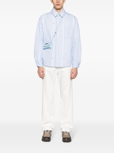 JACQUEMUS pinstriped padded shirt outlook