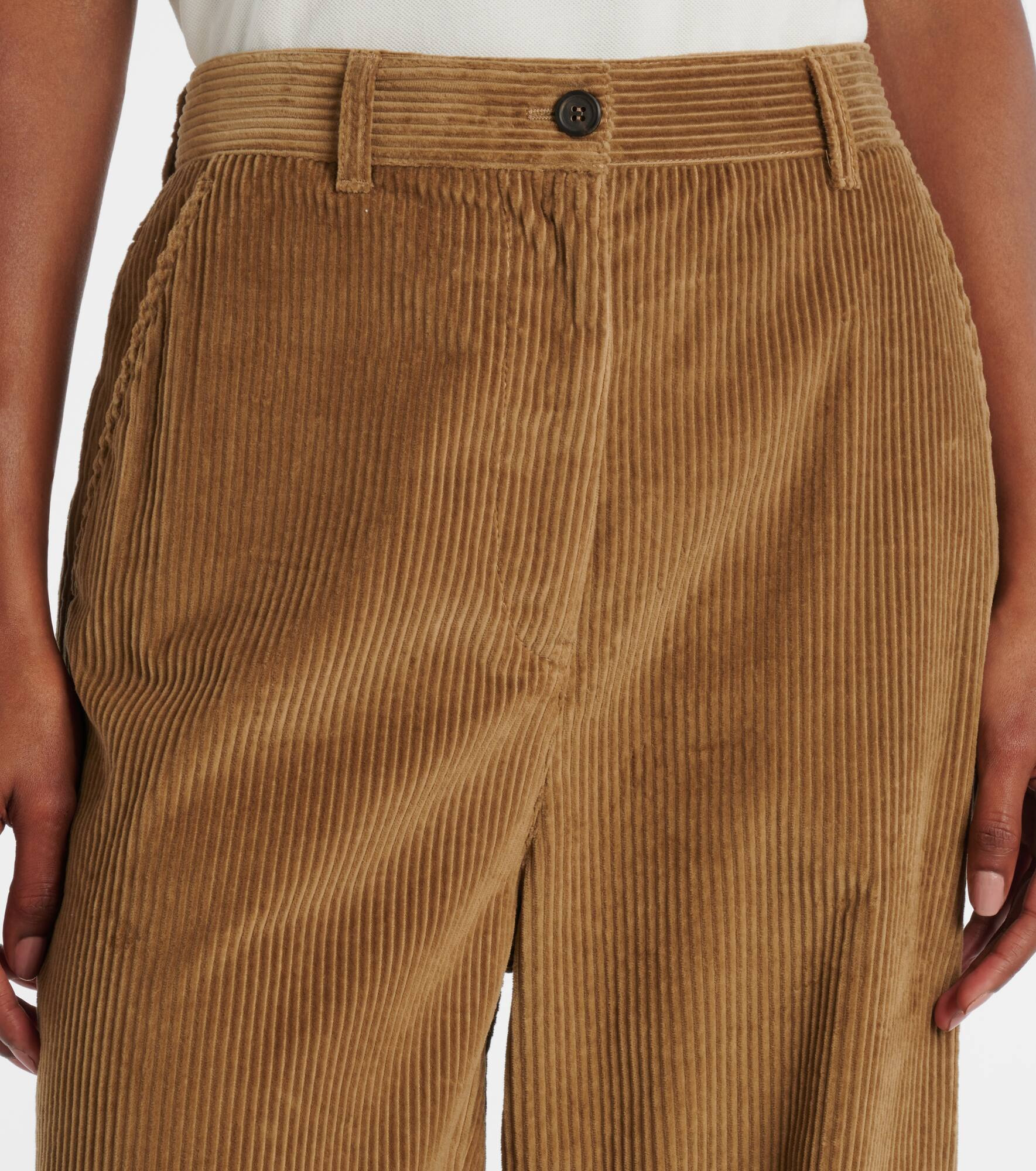 Cotton corduroy wide-leg pants - 4