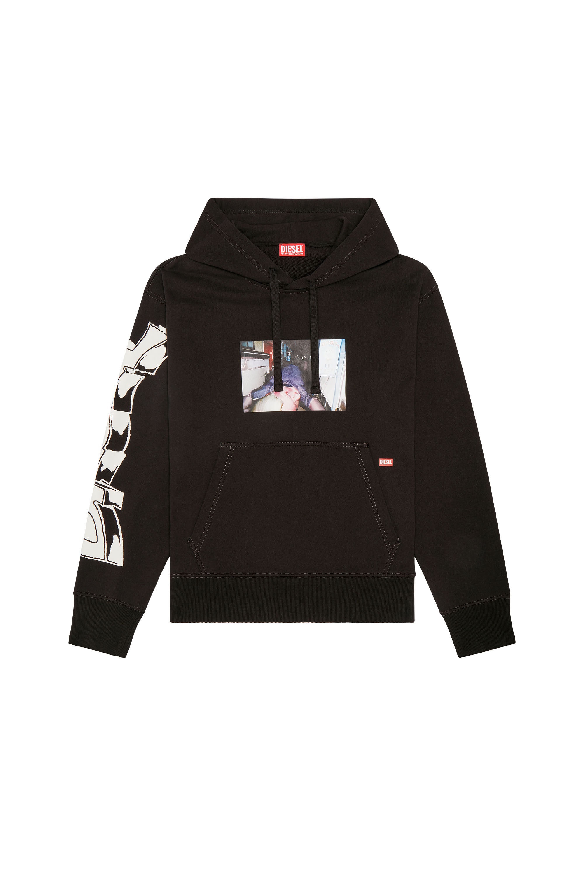 ★DIESEL★ S Mac M1 Hood Black Multi A117530ALAN9XX A117530A Diesel Hoodie S-MAC-HOOD-M1 Sweatshirt with All-Over Print