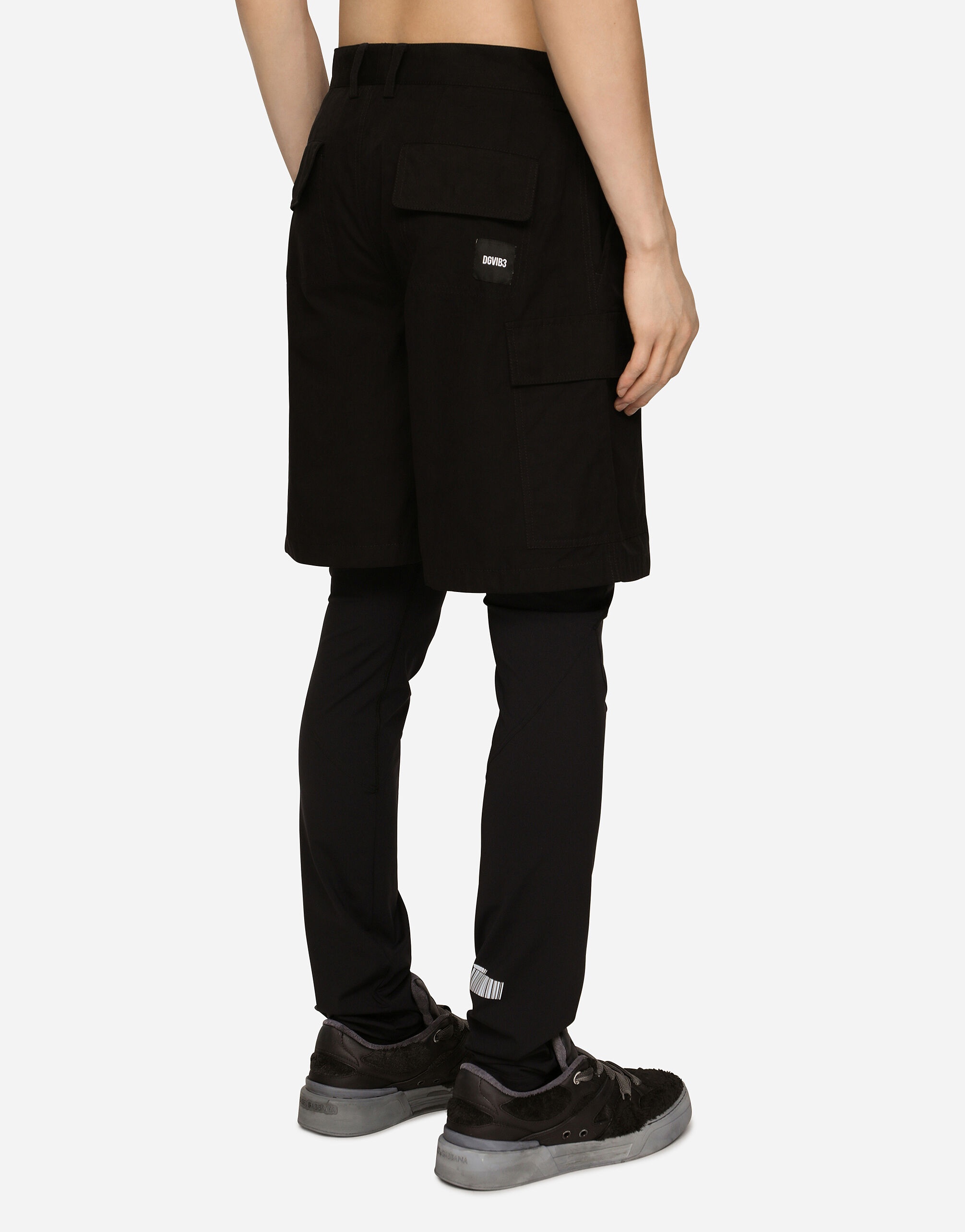 Cotton faille cargo shorts with DGVIB3 patch - 7