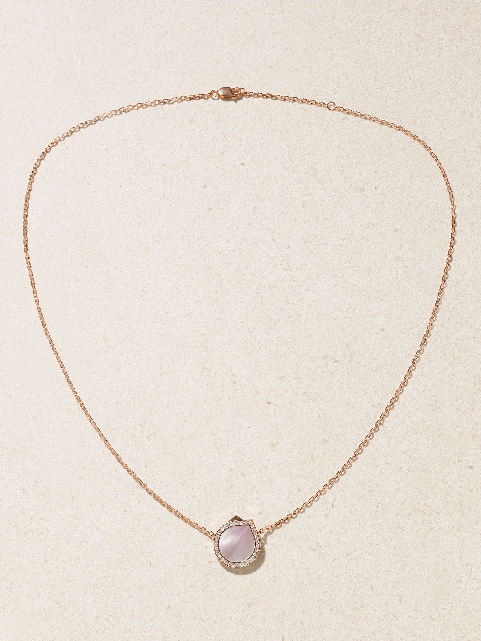 Antifer 18-karat rose gold, mother-of-pearl and diamond necklace White - 4