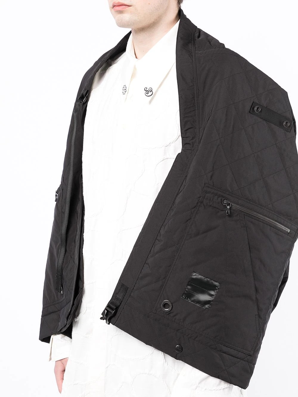 logo patch quilted cape - 5