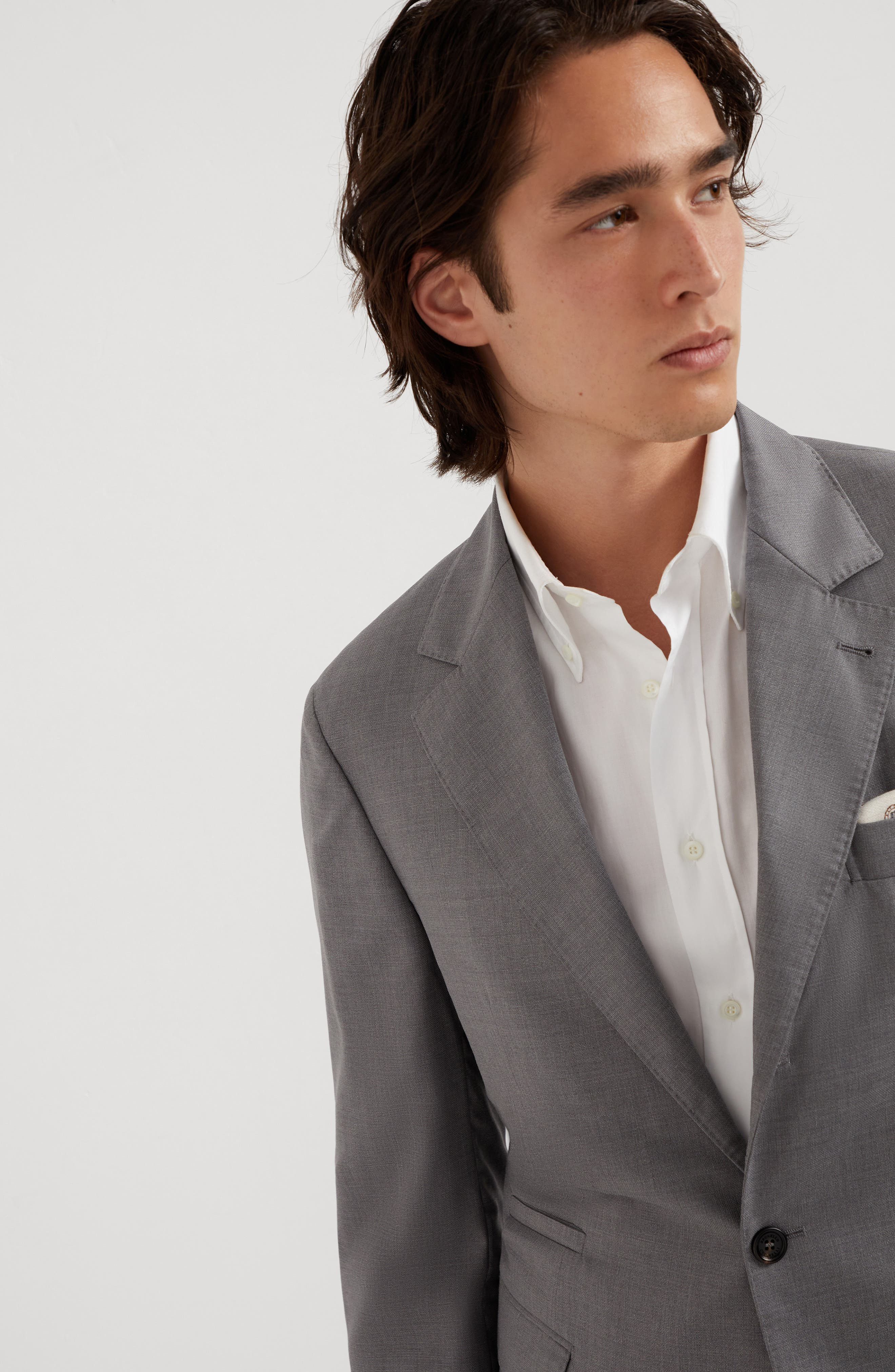 Brunello Cucinelli Hopsack blazer in Grey at Nordstrom - 4