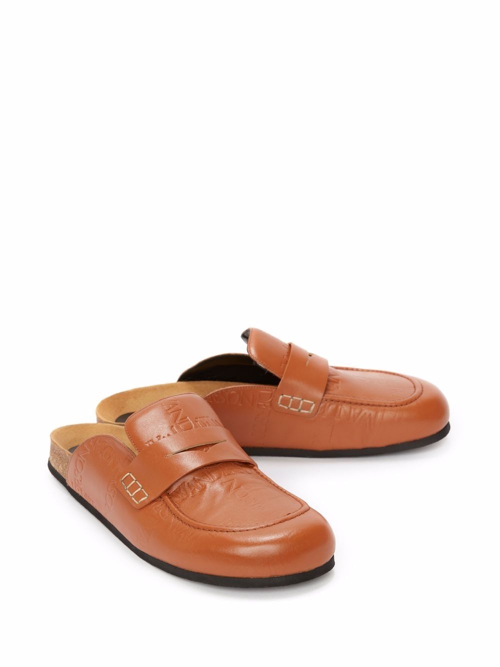 logo-debossed loafer mules - 2