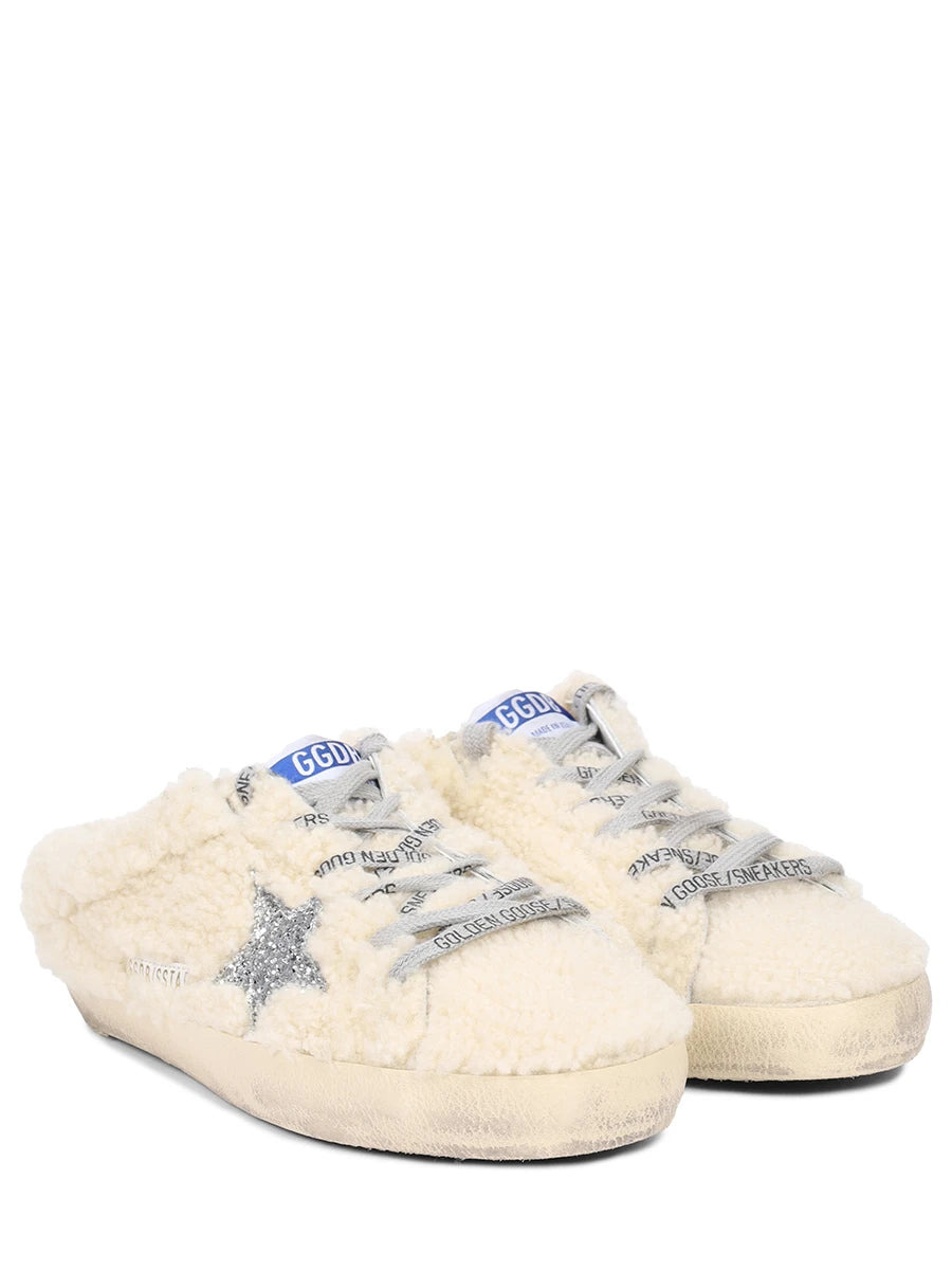 WOMEN'S SUPER STAR SABOT WITH GLITTER STAR (NATURAL WHITE/SILVER) - 2