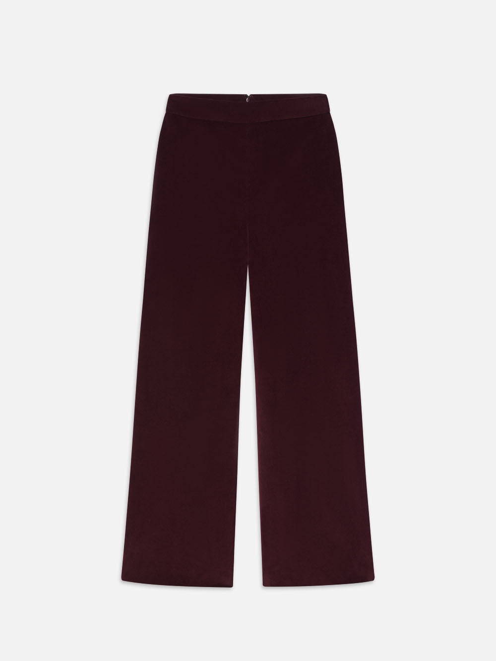 Crop Velvet Wide Leg in Wine - 1