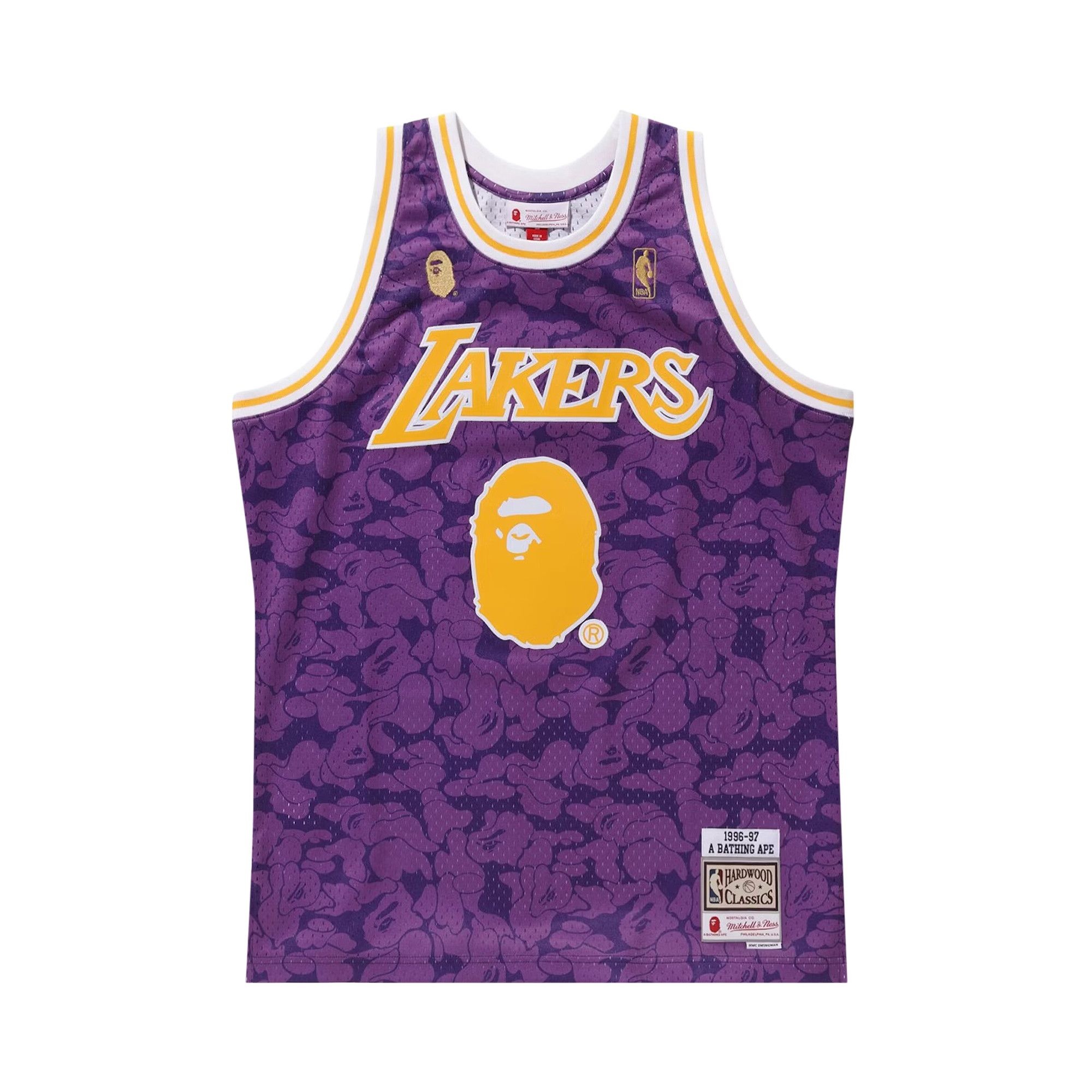 BAPE x Mitchell Ness Lakers ABC Basketball Swingman Jersey 'Purple' - 1