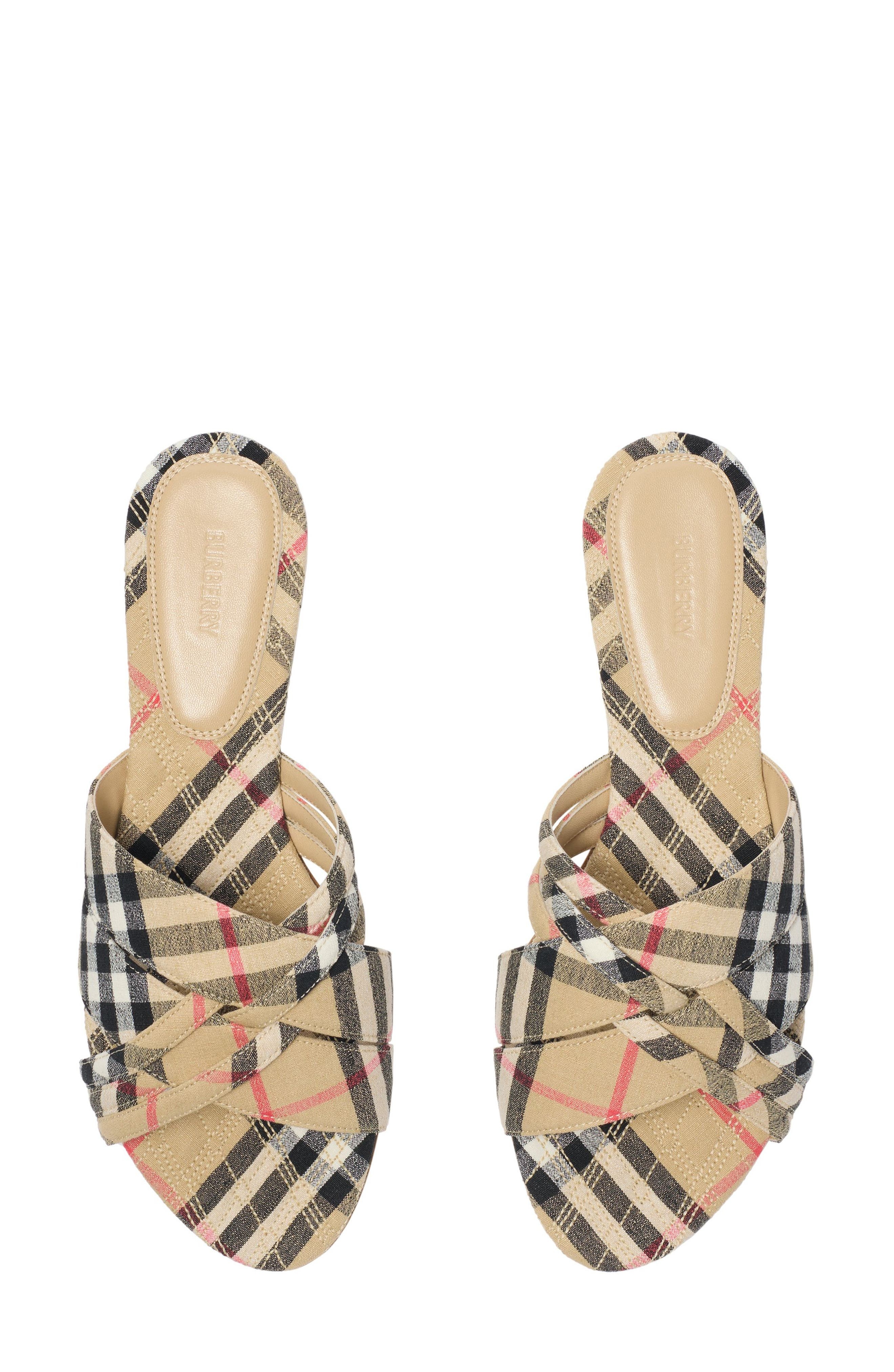 burberry Cabana Woven Slide Sandal in Sand Ip Check at Nordstrom - 3