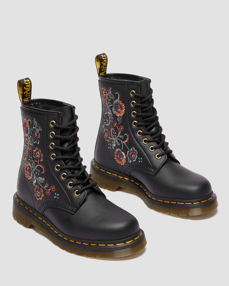 1460 VONDA TF Reclaimed Leather Floral Print Lace Up Boots 5
