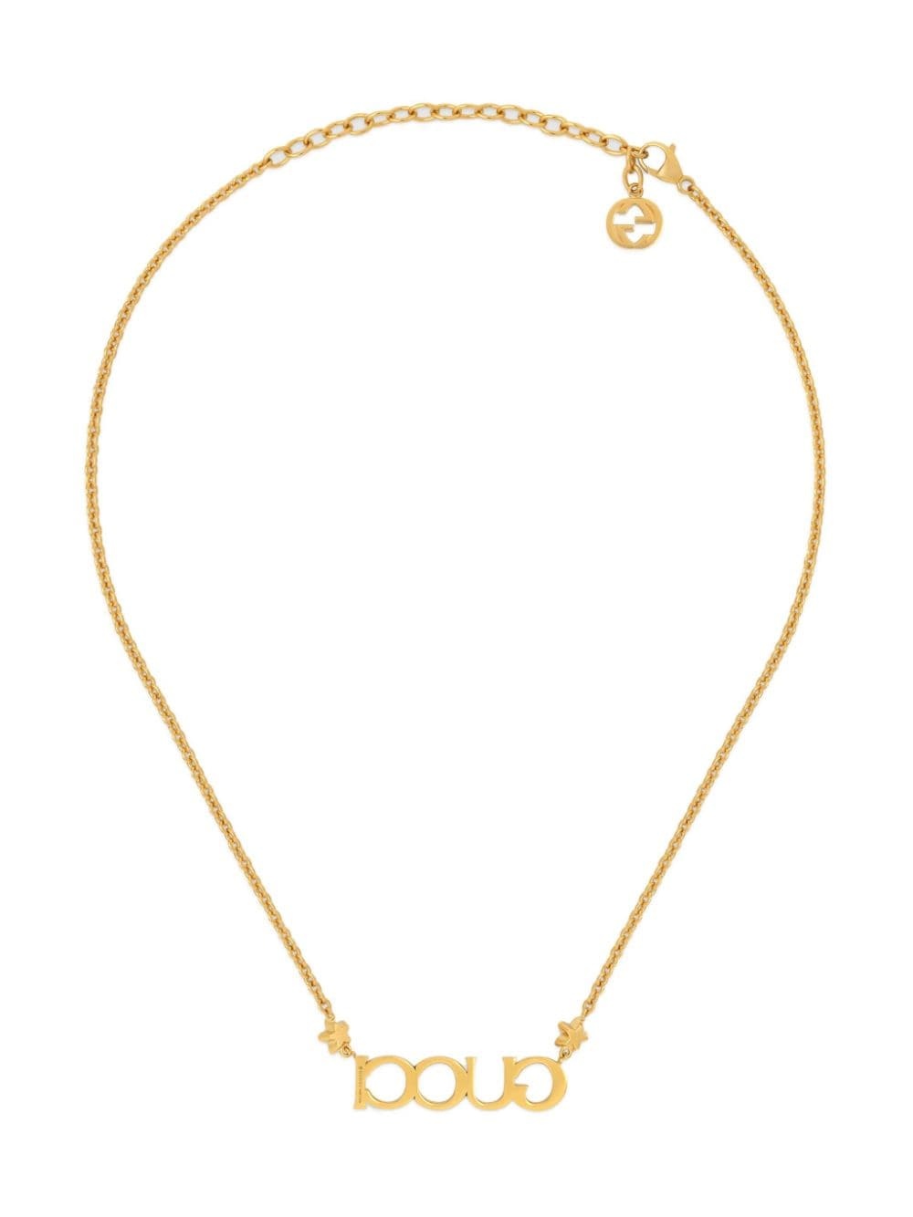 logo crystal-embellished necklace - 2