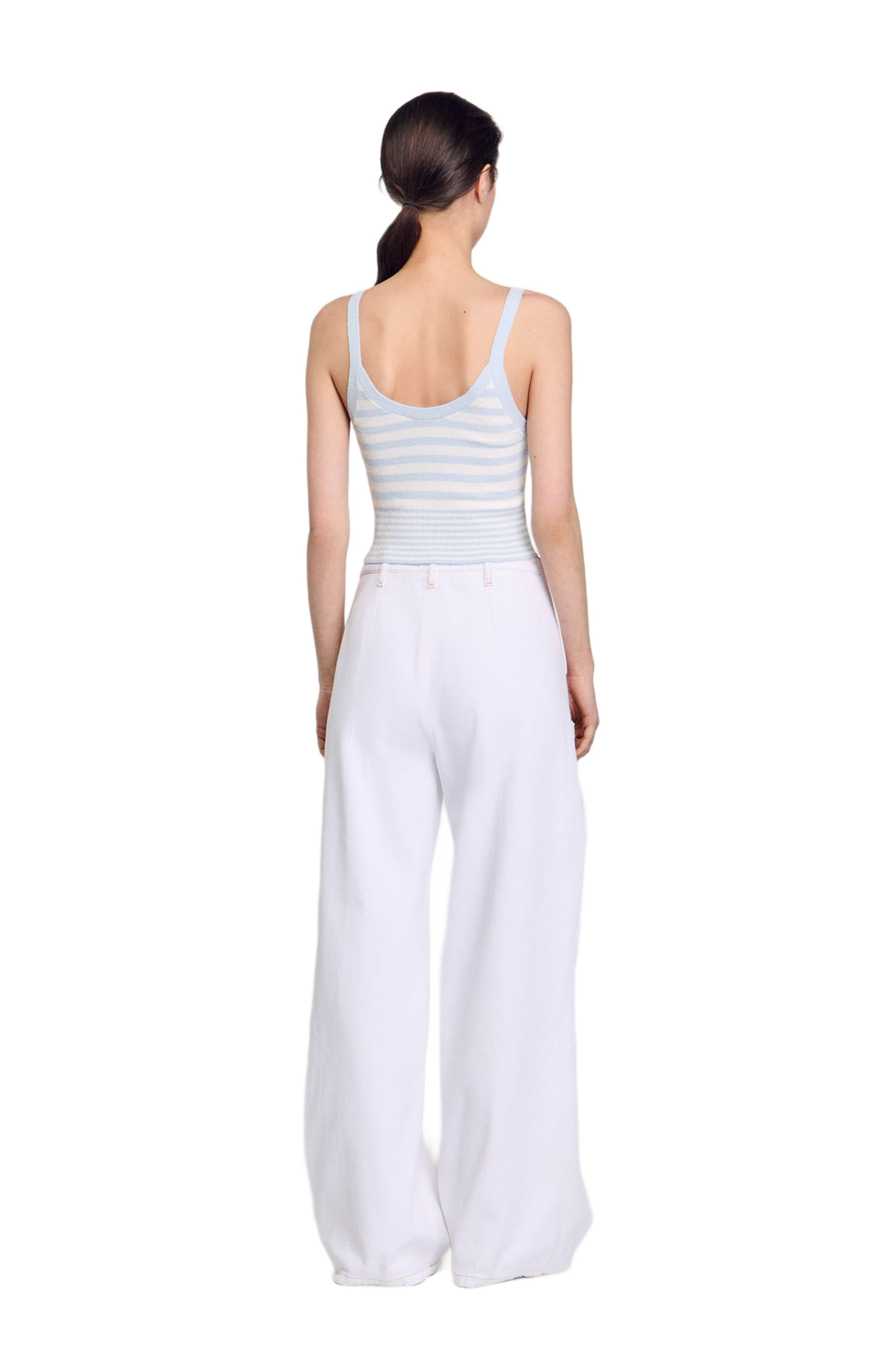 SANDRO Knit vest top in Sky Blue at Nordstrom - 2