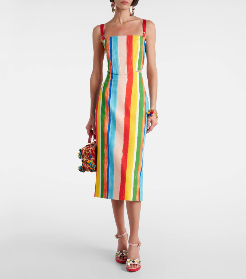 Dolce & Gabbana Striped cotton-blend pencil skirt outlook
