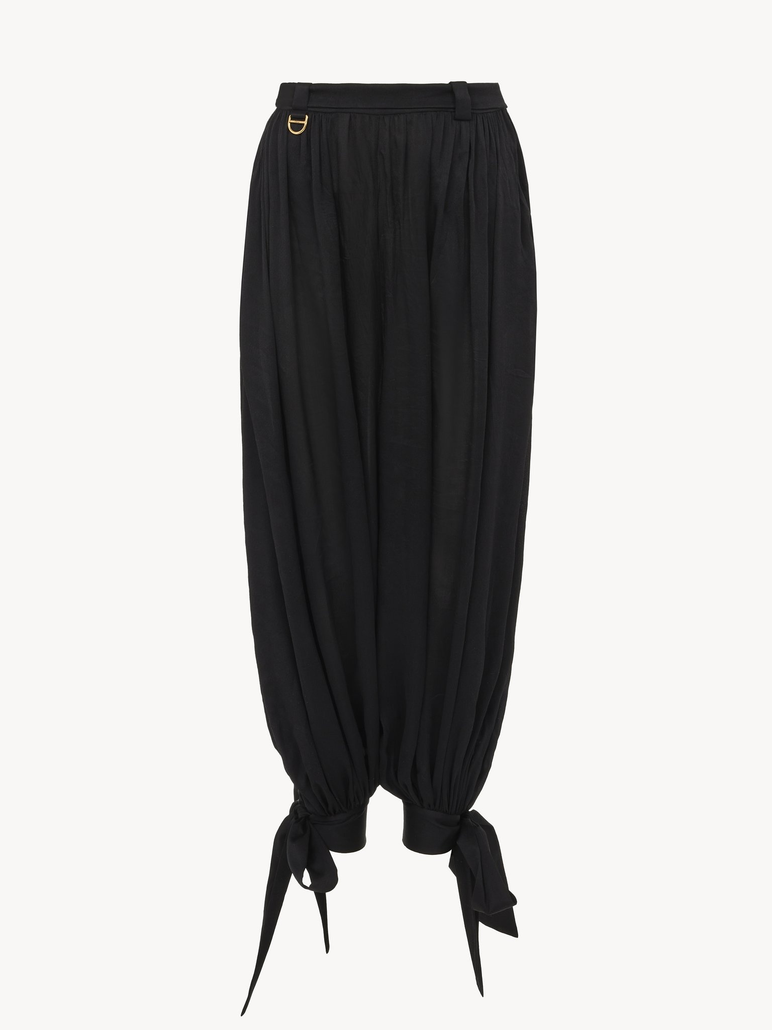 FLUID PLEATED PANTS IN SILK CHARMEUSE - 2