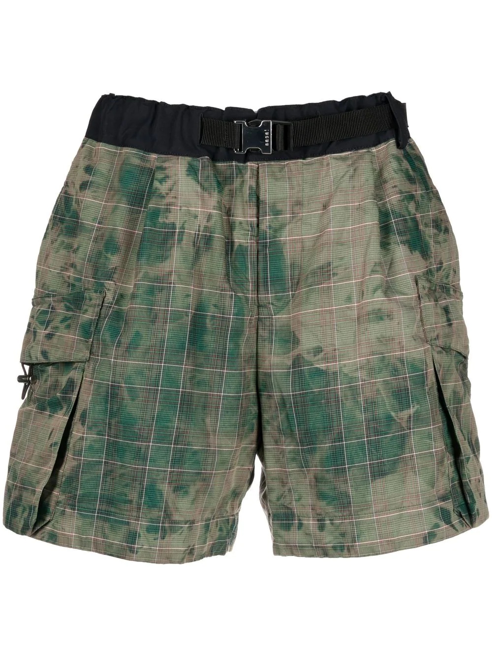 check print dyed shorts - 1