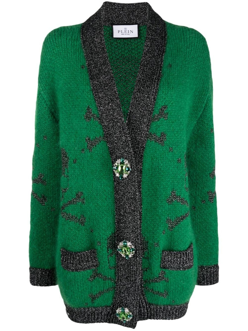 skull 인쇄 mohair-blend 카디건 1