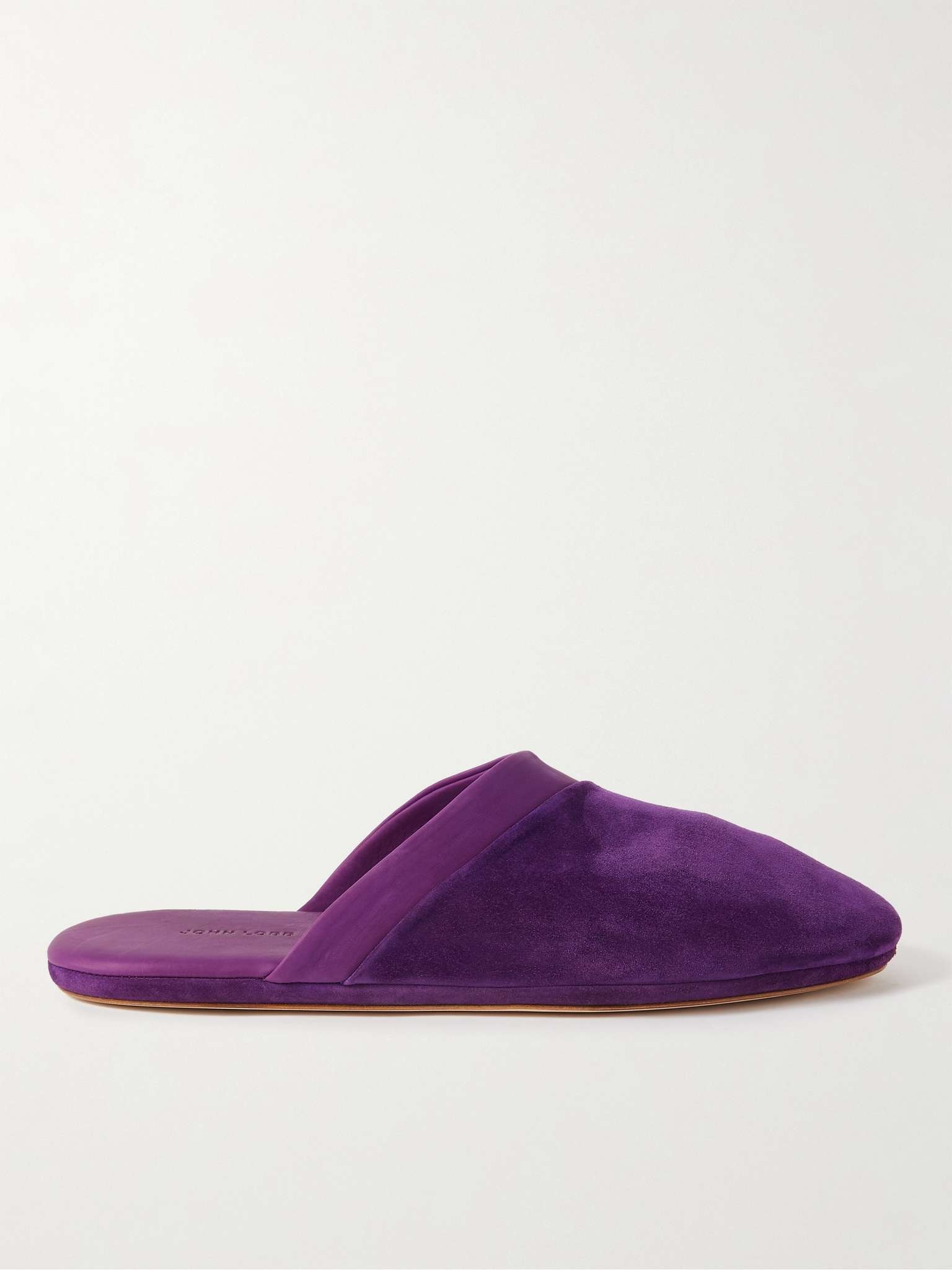 Knighton Leather-Trimmed Suede Slippers - 1