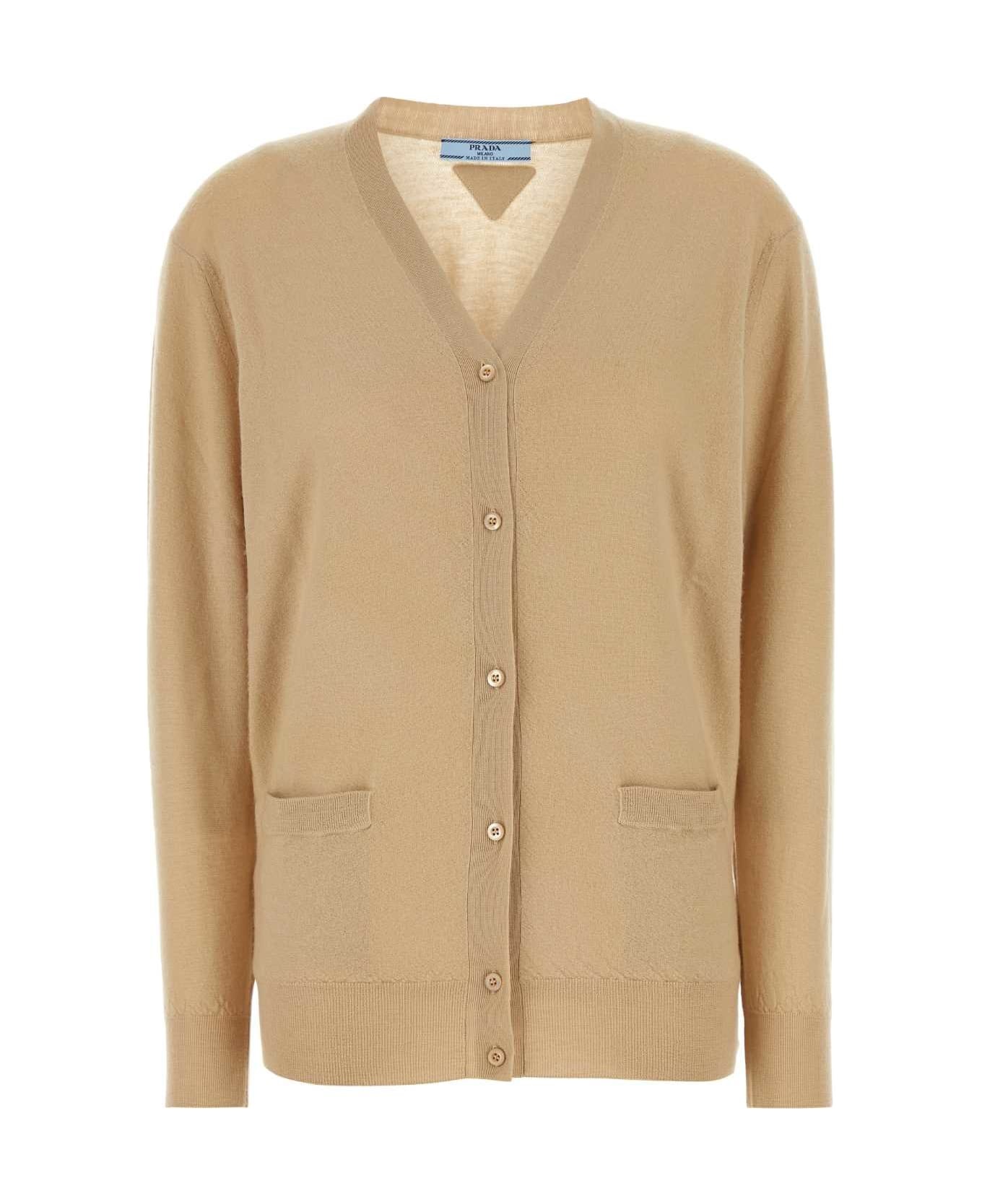 Beige Cashmere Cardigan - 1