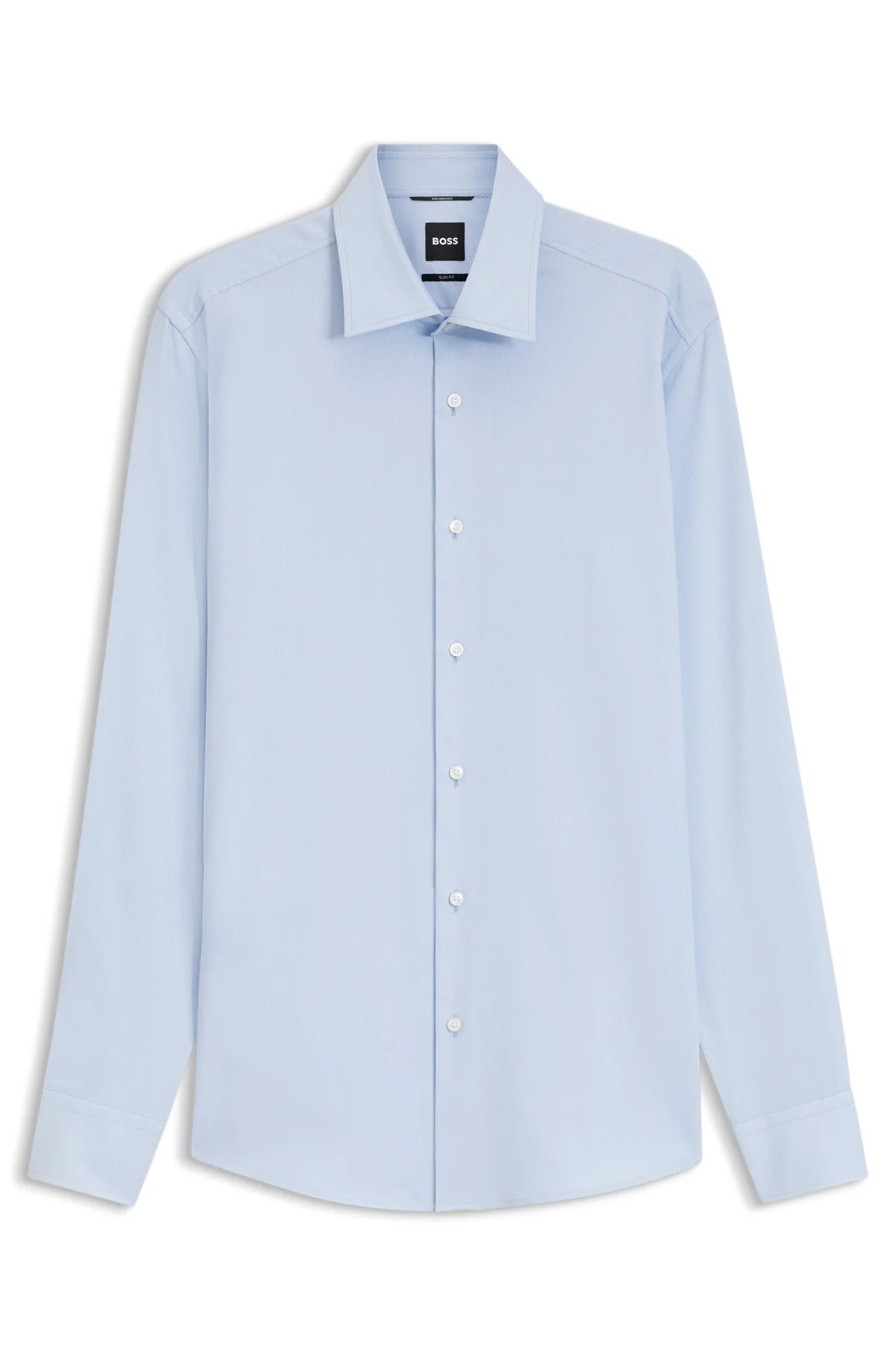 SLIM-FIT SHIRT IN A THERMOREGULATING STRUCTURED COTTON BLEND - 1