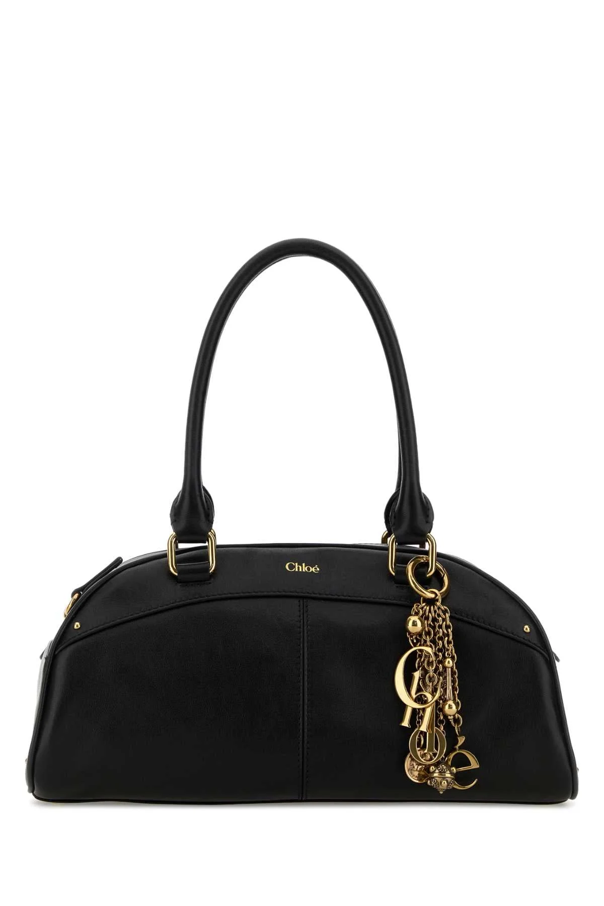 Chloe Women Black Leather Bowling Handbag - 1