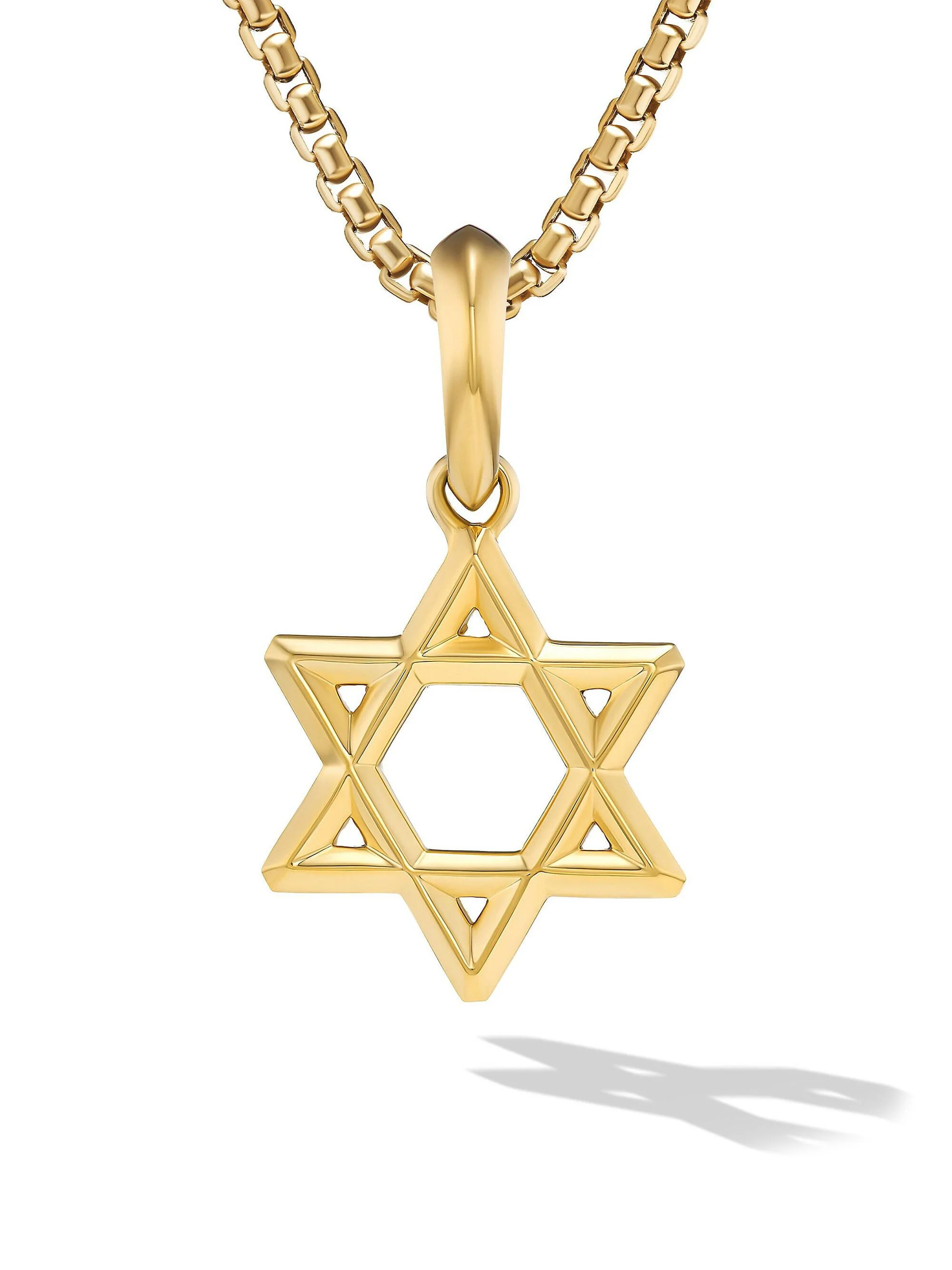 Men's Star of David Pendant in 18K Yellow Gold, 19MM - Gold - 1