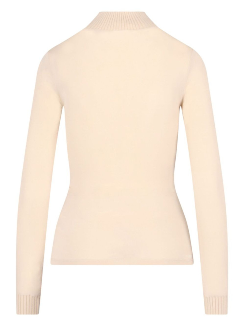 courrèges logo-patch roll-neck top outlook
