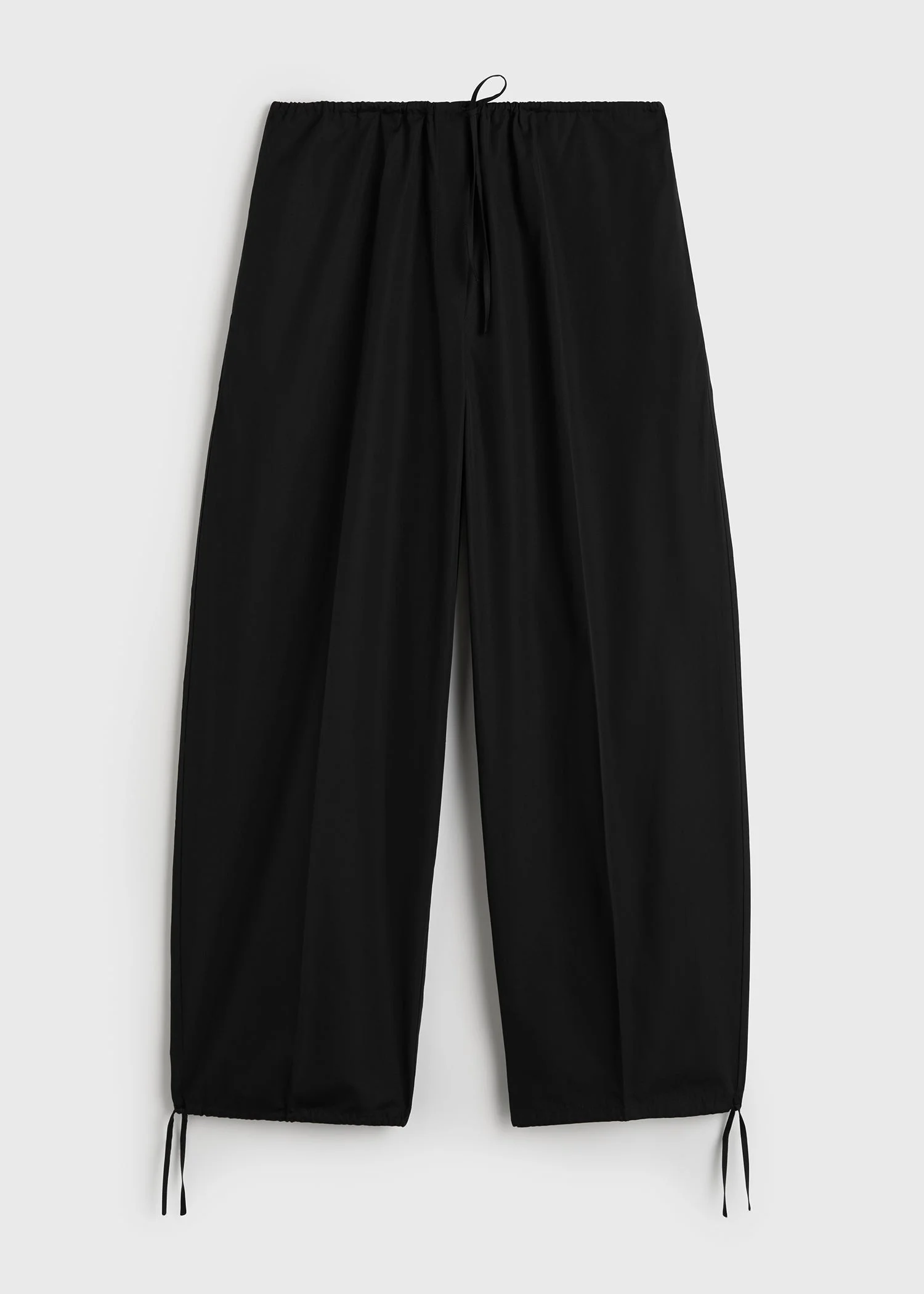 Drawstring cotton trousers black - 1