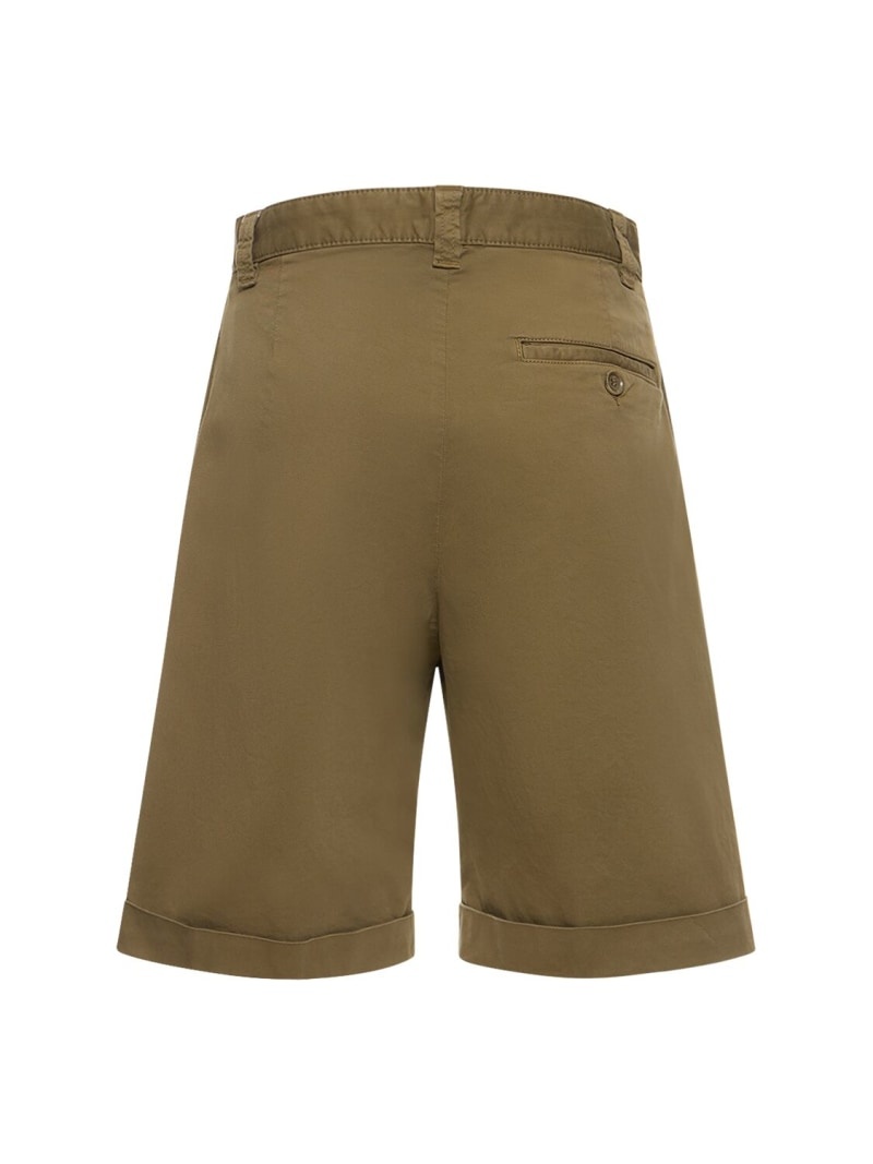 Pleated cotton twill shorts - 5