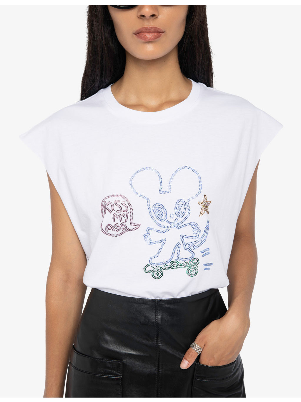 Cloe Rhinestone-Embellished Cotton-Jersey Tank Top - 5