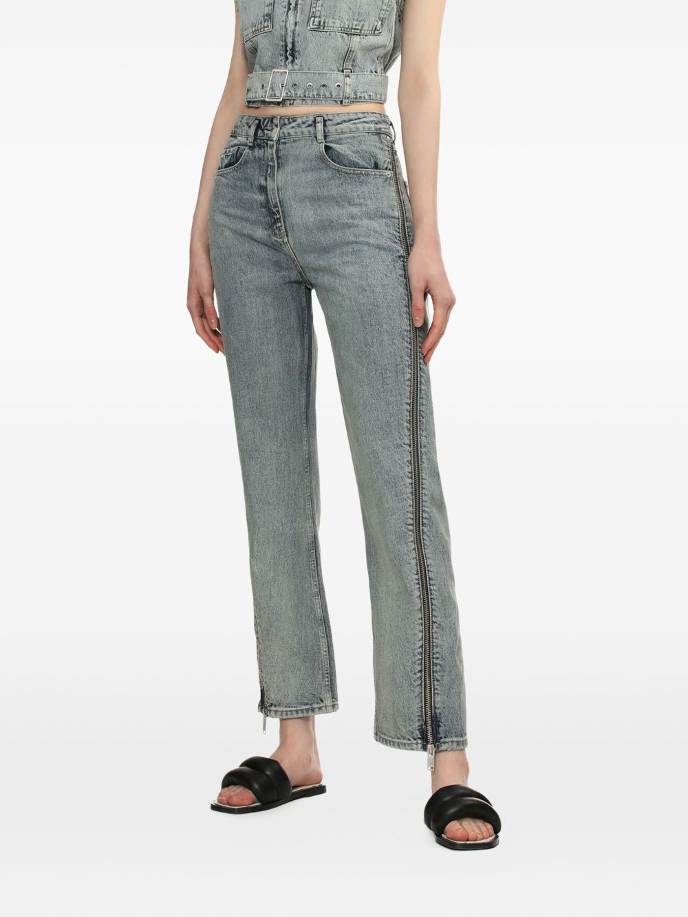 side-zip jeans - 3