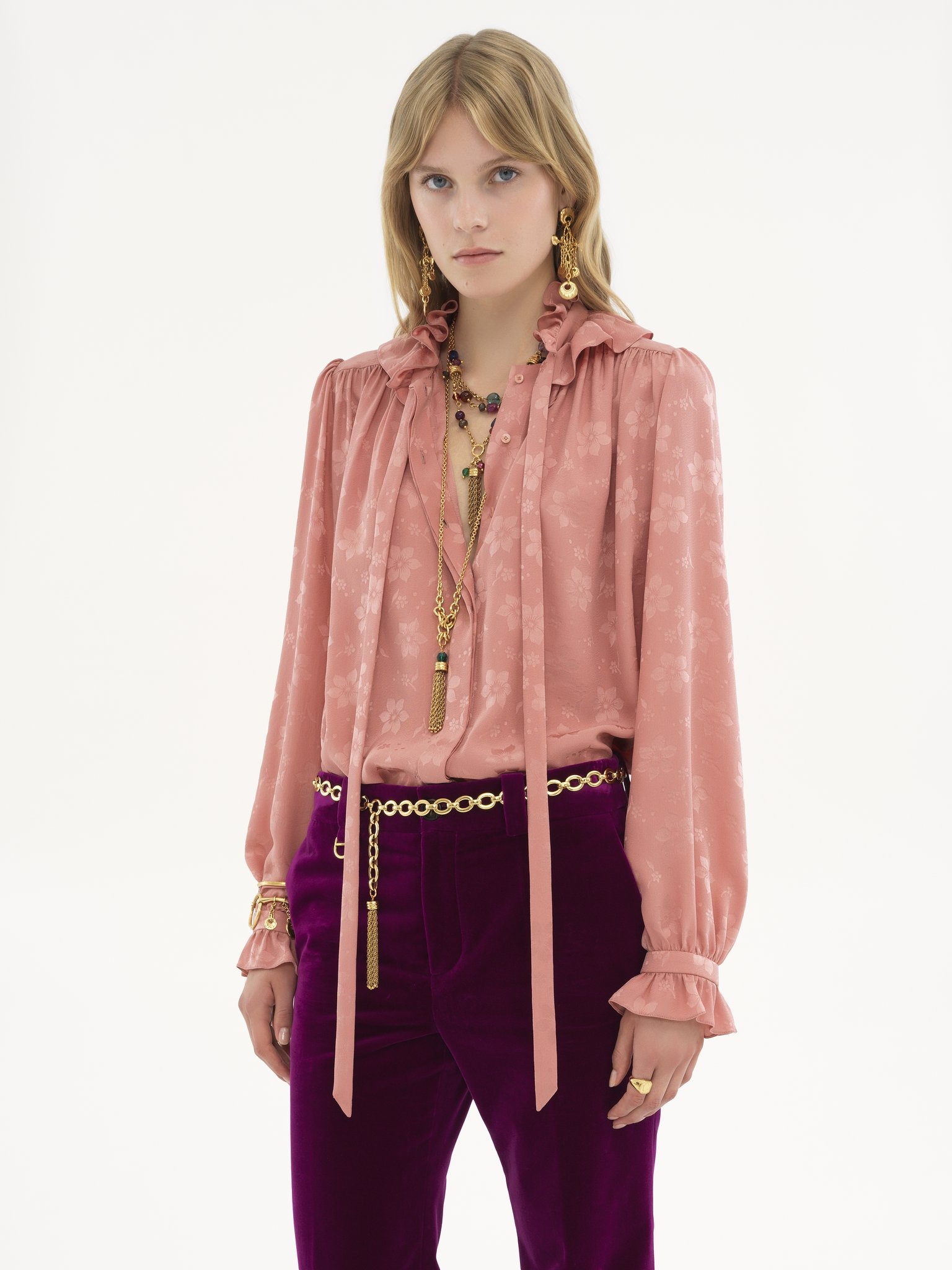 FLUID BLOUSE IN SILK JACQUARD - 4