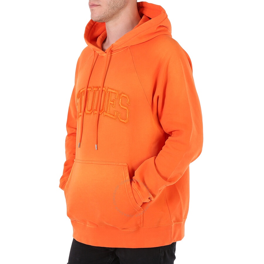 Etudes Men's Orange Racing Logo Cotton Hoodie - 5