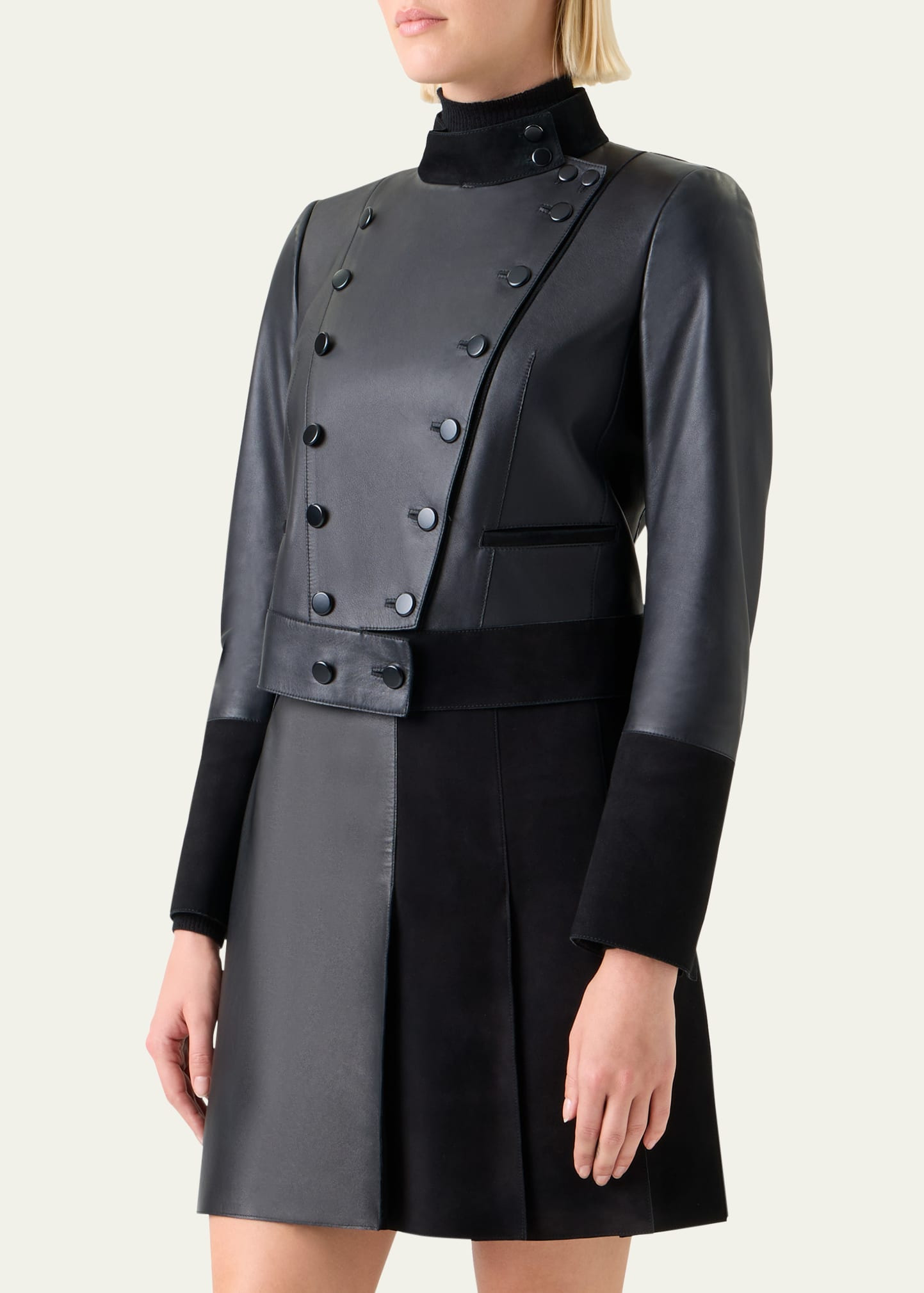 Dean Nappa Leather Jacket with Suede Trim - 4