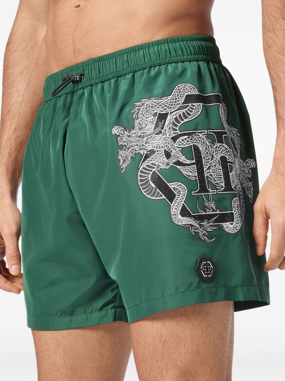 dragon-print swim shorts - 4