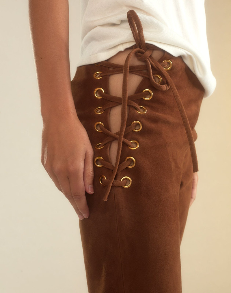 Liv Lace-Up Suede Pants 5