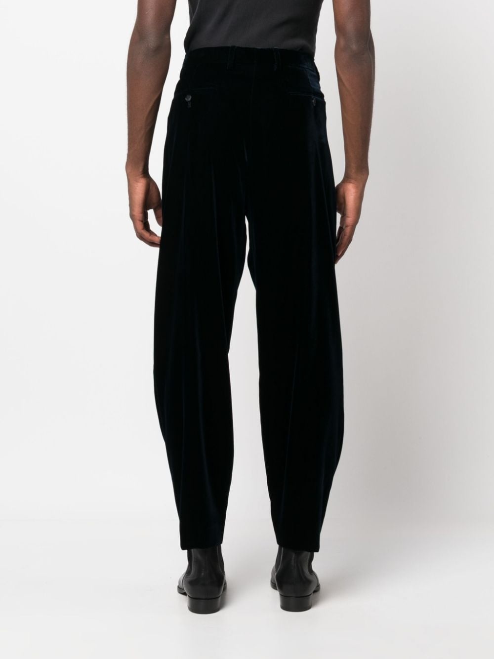 straight-leg velvet trousers - 4