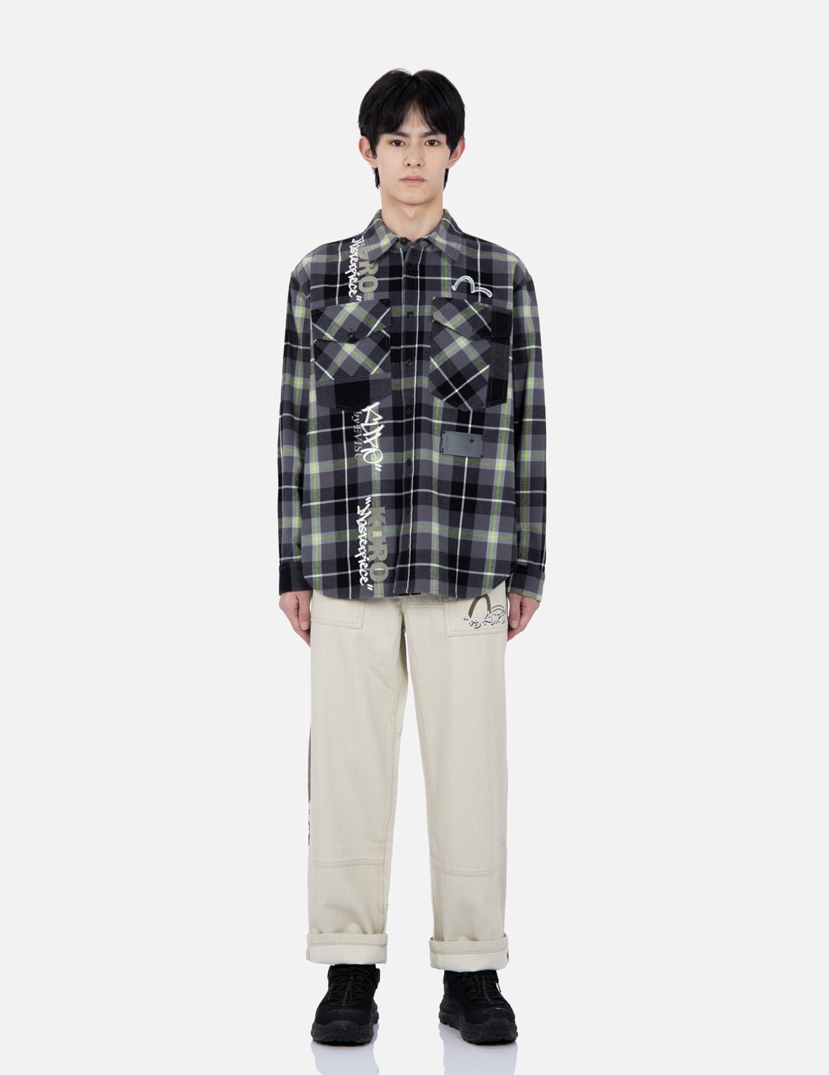 Contrast Pockets Plaid Flannel Shirt - 5