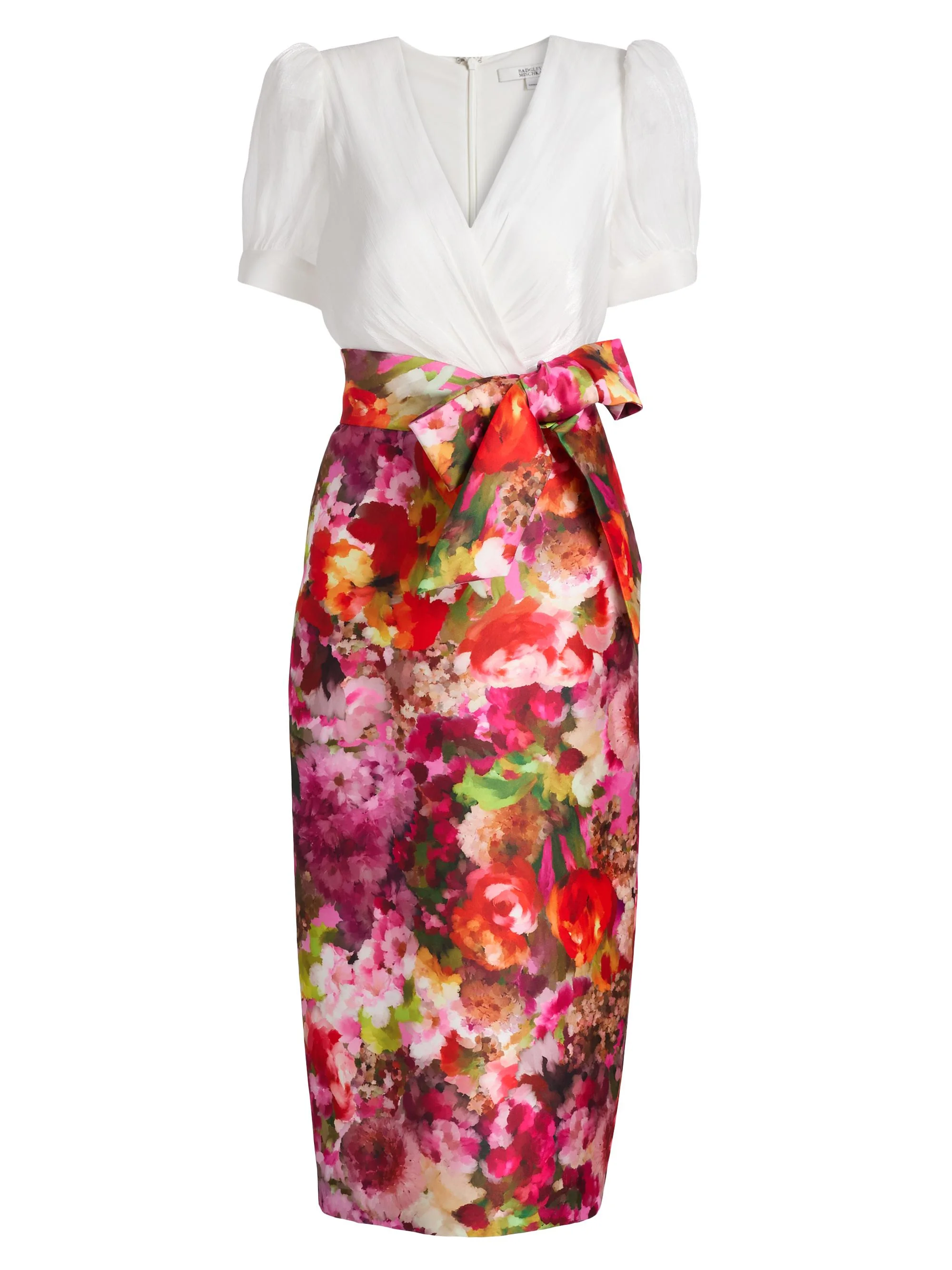 Women's Vibrant Floral Cocktail Dress - Pink Multi - 1