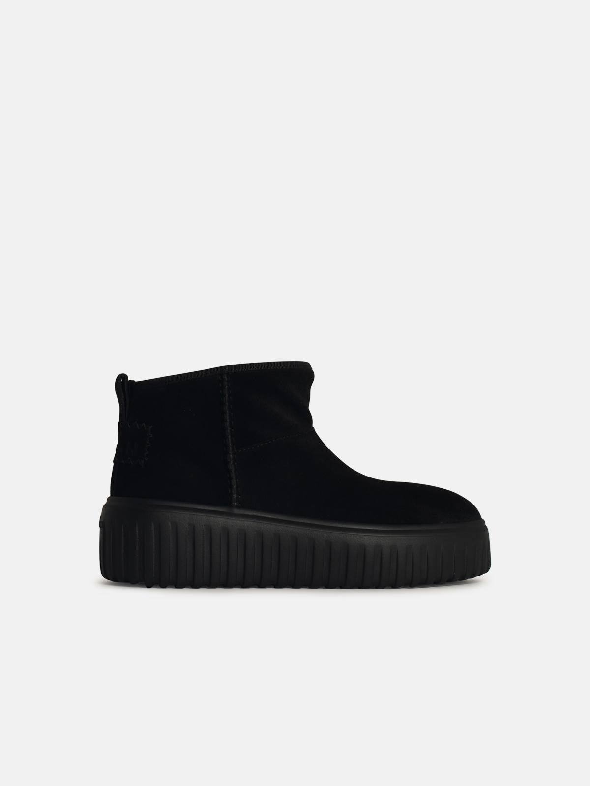 'H645' BLACK LEATHER ANKLE BOOTS - 1