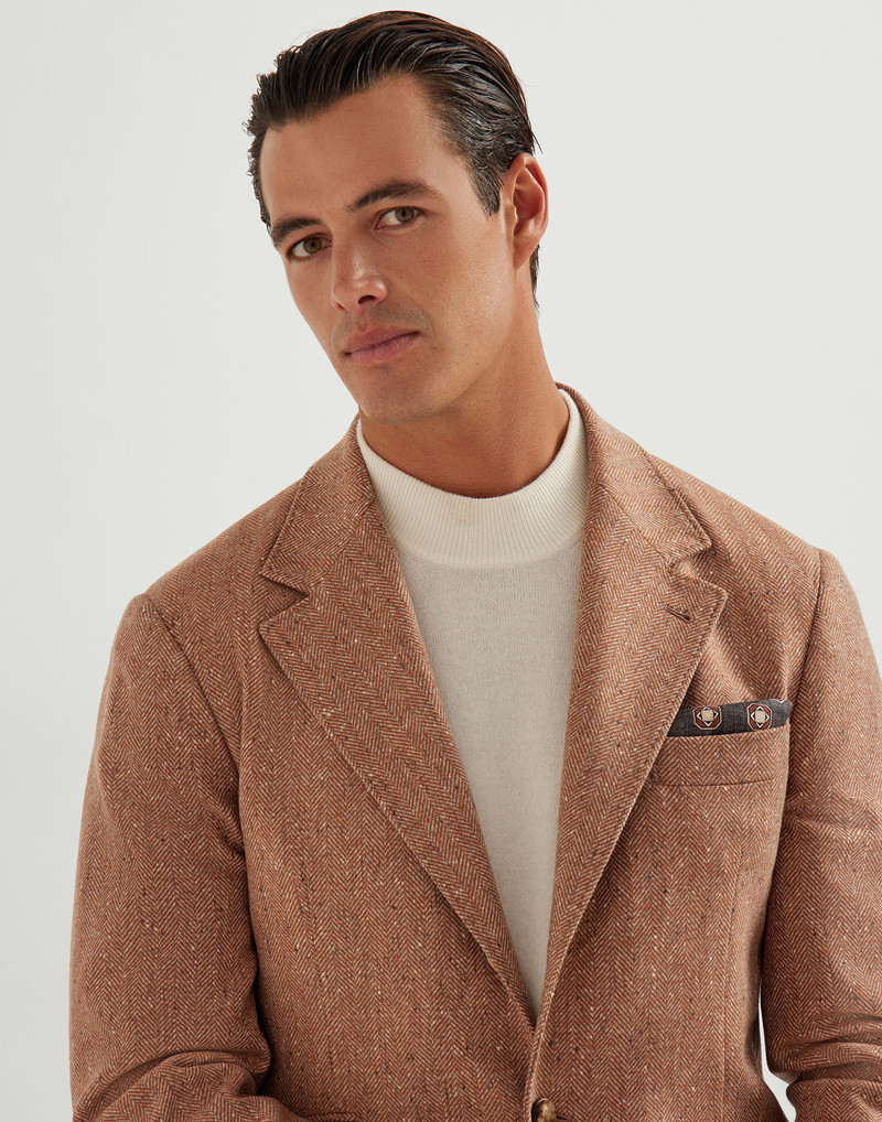 Wool and cashmere flecked chevron deconstructed Cavallo blazer 3