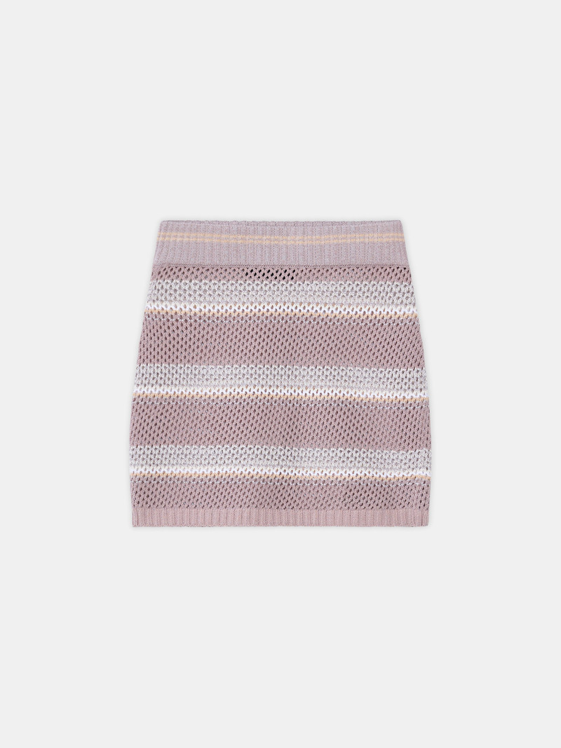 WOMEN'S MA STRIPE CROCHET MINI SKIRT 1
