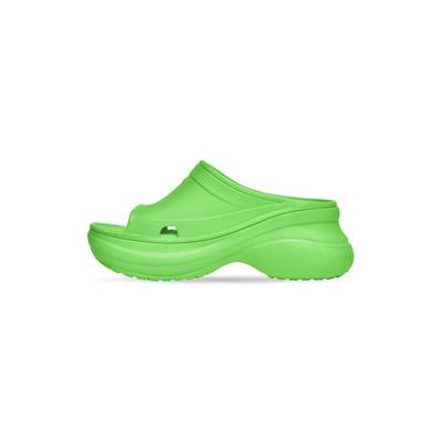 BALENCIAGA Women's Pool Crocs™ Slide Sandal in Green outlook