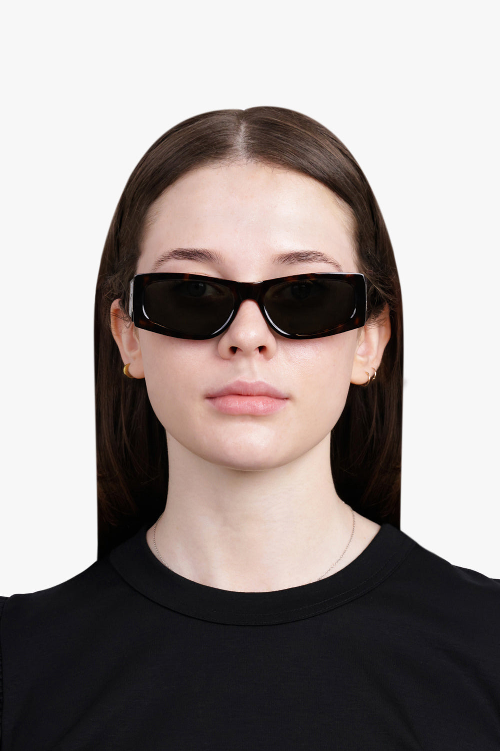 SL M140/F FLAT CAT EYE FRAME SUNGLASSES | DARK HAVANA/GREY - 4