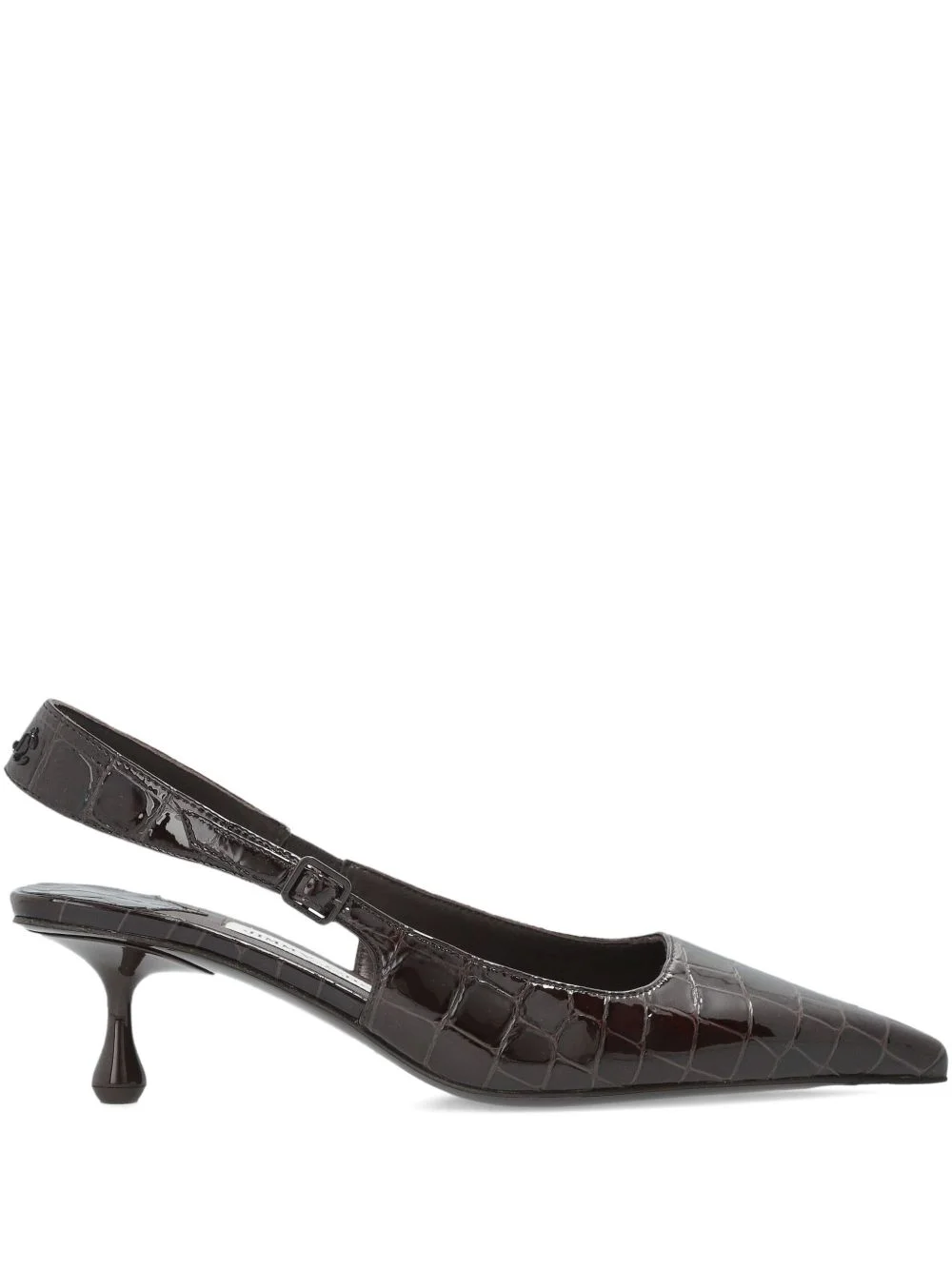 50mm Amel pointed crocodile-effect heeled pumps - 1